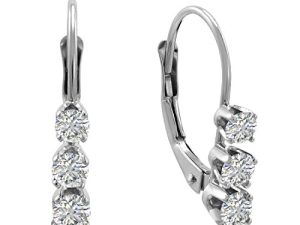 AGS Certified 1/2ct TW Diamond Lever Back Earrings in 14K Gold | Real Diamond Earrings | Set in Real 14K White Gold or 14K Yellow Gold