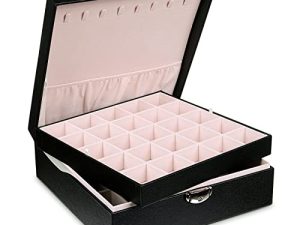 misaya Earrings Jewelry Box Women 50 Slots Jewelry Organizer