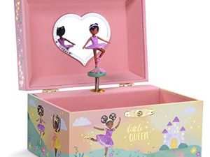 Jewelkeeper Girl's Musical Jewelry Storage Box with Black Ballerina