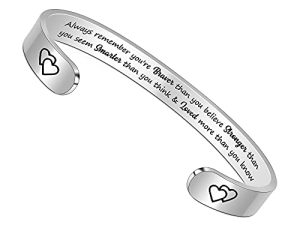 Btysun Bracelets for Women Inspirational Gifts for Women Girls Graduation Gifts for Her Motivational Birthday Cuff Bangle Friendship Personalized Mantra Jewelry