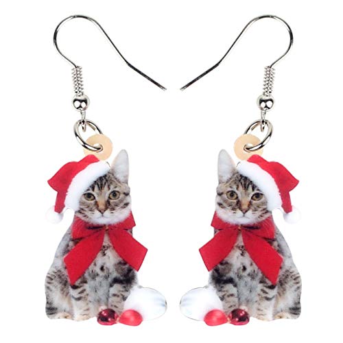 Cute Christmas Cat Earrings Dangle For Women Girls Charm Decoration Gifts Cute Christmas Cat Earrings Dangle For Women Girls Charm Decoration Gifts