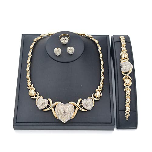 Giffor Jewelry 14K Gold Filled Jewelry Set Necklaces For Women Bracelets Stud Earrings And Rings Sweetheart Gifts Giffor Jewelry 14K Gold Filled Jewelry Set Necklaces For Women Bracelets Stud Earrings And Rings Sweetheart Gifts