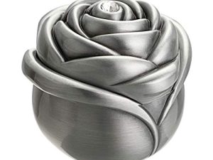 Hipiwe Rose Shape Vintage Jewelry Box - Small Trinket Storage Holder Case Keepsake Organizer Box for Rings Earrings Necklace Treasure