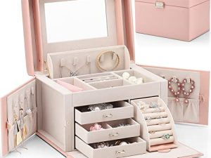 Vlando Jewelry Box Organizer for Girls Women