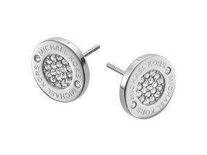 Michael Kors Stainless Steel Stud Earrings With Crystal Accents