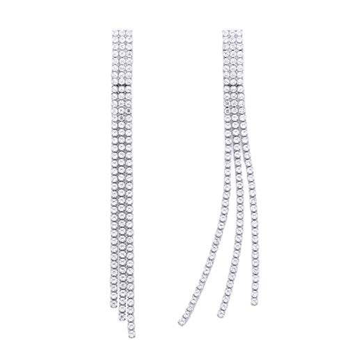 YOQUCOL Boho Tassel Chandelier Earrings Cubic Zirconia Crystal Long Drop Dangle Chain Bohemian Earrings for Women Girls YOQUCOL Boho Tassel Chandelier Earrings Cubic Zirconia Crystal Long Drop Dangle Chain Bohemian Earrings for Women Girls