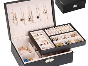 Purple crown Jewelry Organizer Box-Two Layers of Lockable