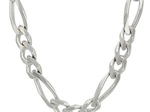 Amazon Collection Men's Sterling Silver Italian Solid Figaro Link-Chain Necklace