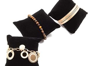 Juvale Bracelet Pillow Display 12-Pack Velvet Jewelry Display Pillow 3 x 3 inches - Black