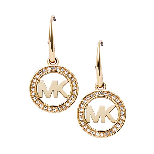 Michael Kors Women's Stainless Steel Drop Earrings With Crystal Accents Michael Kors Women's Stainless Steel Drop Earrings With Crystal Accents
