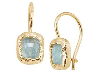 Silpada 'Mediterra' Natural Aquamarine Petite Drop Earrings in 14K Gold-Plated Sterling Silver