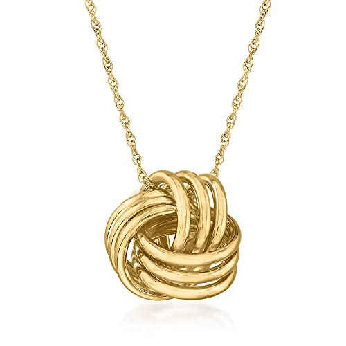 Ross-Simons 14kt Yellow Gold Love Knot Pendant Necklace Ross-Simons 14kt Yellow Gold Love Knot Pendant Necklace