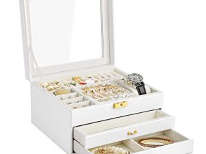 Jewelry Boxes for Women with Glass Lid