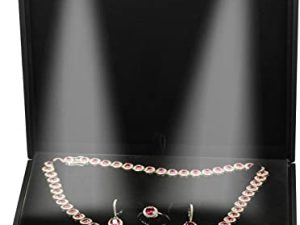 The Jewellery Pak LED Black Big Necklace Set Jewelry Gift Box for Wedding