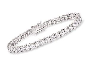 Ross-Simons 16.00 ct. t.w. Princess-Cut CZ Tennis Bracelet in Sterling Silver
