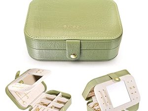 S.Leaf Travel Jewelry Organizer Travel Jewelry Boxes for Women Earring Organizer Small Jewelry Travel Case Box Necklace Organizer Travel Jewelry Case Jewelry Organizer Travel Case