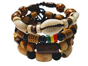 NOVARENA 1-24 Pcs Adjustable Length African Bracelets and Necklaces for Men Women Beaded Bracelets Multi Layer Ethnic Tribal Traditional