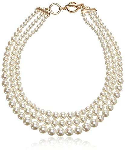 Anne Klein Women's Gold-Tone Blanc Pearl Collar Necklace Anne Klein Women's Gold-Tone Blanc Pearl Collar Necklace