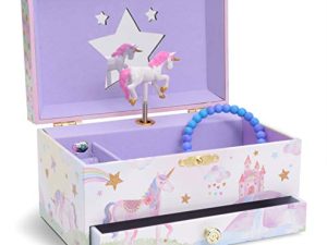 Jewelkeeper Girl's Musical Jewelry Storage Box with Pullout Drawer