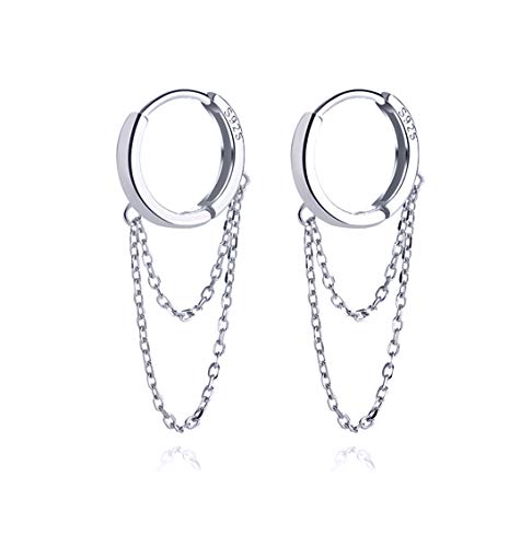 SLUYNZ 925 Sterling Silver Dangle Earrings Tassel for Women Teen Girls Minimalist Hoop Drop Earrings Chain SLUYNZ 925 Sterling Silver Dangle Earrings Tassel for Women Teen Girls Minimalist Hoop Drop Earrings Chain