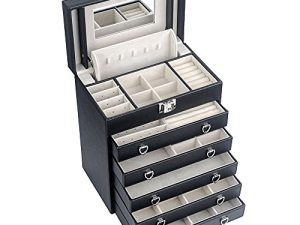Kendal 6 Layer Large Leather Jewelry Box for Women
