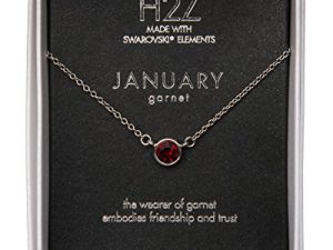 Pavilion Gift Company H2Z 16216 January Garnet Birthstone Necklace with 18" Chain