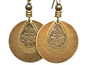 Bohemian Earrings - Dangle Boho Earrings - Brass Dangle Earrings - Boho Jewelry - Bohemian Jewelry - Ethnic Earrings - Ethnic Jewelry