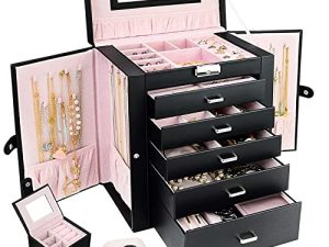 TORIBIO Huge Jewelry Box 6 Tier with 5 Drawers