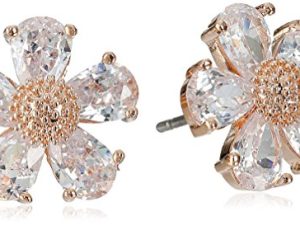 Betsey Johnson Crystal Flower Stud Earrings