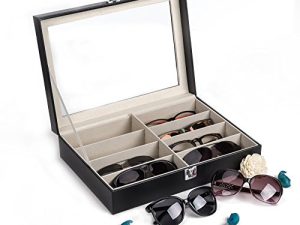 CO-Z Leather Multi Sunglasses Organizer for Women Men