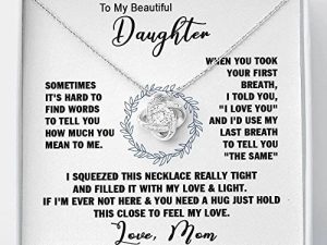 To My Beautiful Daughter Love Knot Necklace