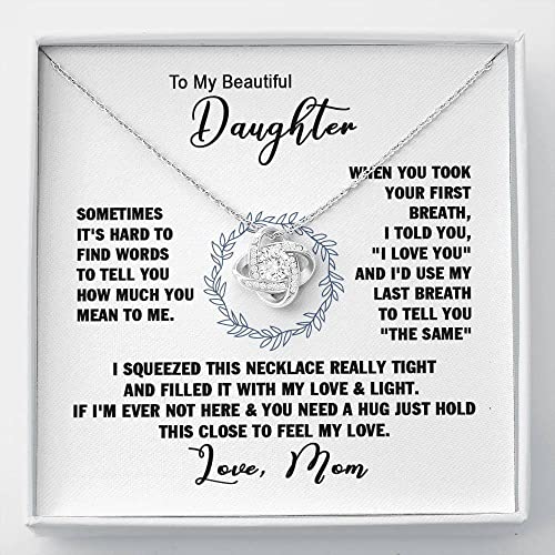 To My Beautiful Daughter Love Knot Necklace To My Beautiful Daughter Love Knot Necklace