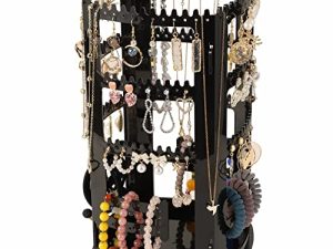 Cq acrylic 360 Rotating Earring Holder Organizer Clear Jewelry Displays Dangle Earinging Rack Necklace Bracelet Carousel Tree Towers