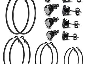 8/9 Pairs Gold Hoop Earrings Set for Women Girls