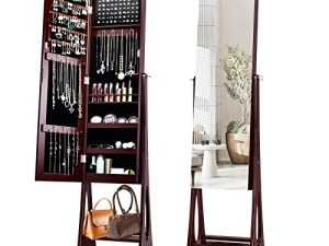 COSTWAY 12 LED Jewelry Armoire Cabinet