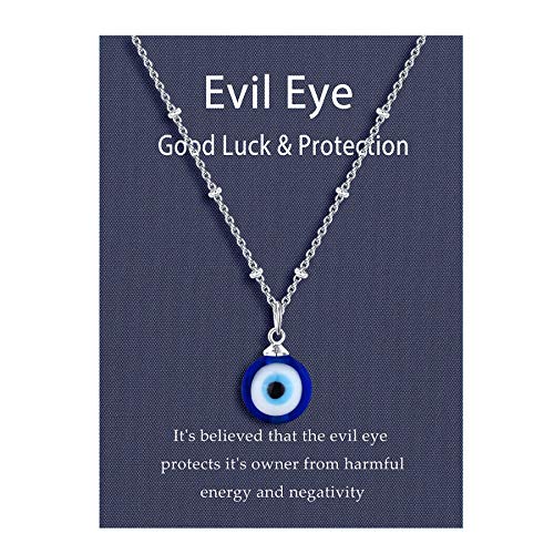 UNGENT THEM Evil Eye Pendant Necklace Third Blue Eyes Amulet Ojo Dainty Necklace for Women Men Girls (Silver/Gold) UNGENT THEM Evil Eye Pendant Necklace Third Blue Eyes Amulet Ojo Dainty Necklace for Women Men Girls (Silver/Gold)