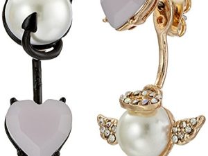 Betsey Johnson Angel & Devil Mismatch Front/Back Earrings