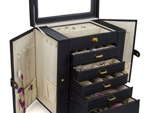 Kendal Huge Leather Jewelry Box / Case / Storage LJC-SHD5BK (black)