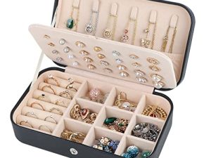MFXIP Travel Jewelry Case Small Jewelry Box Travel Jewelry Organizer Box for Women Girls