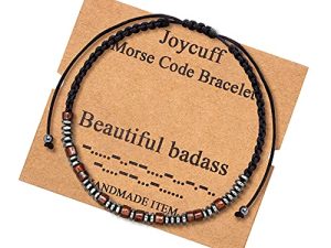 Inspirational Morse Code Bracelets for Men Women Girls Mothers Day Birthday Christmas Gifts for Mom Mother Father Daughter Aunt Grandmother Jewelry Cord Wrap Memorial Graduation Bracelets