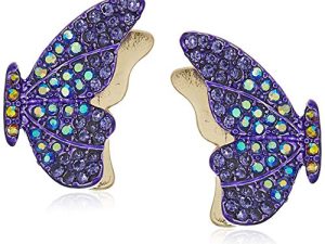 Betsey Johnson Pave Butterfly Stud Earrings