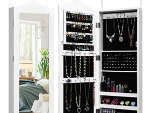 Giantex Wall Door Mounted Jewelry Armoire with Full Length Mirror
