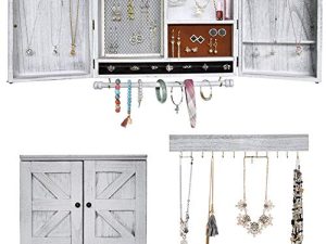 MULIFEE Rustic Wall Mounted Jewelry Organizer