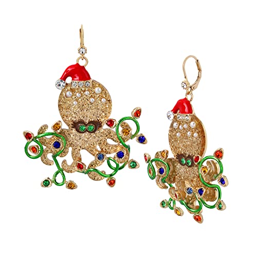 Betsey Johnson Christmas Octopus Drop Earrings Betsey Johnson Christmas Octopus Drop Earrings