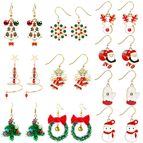 Holiday Stud Drop Christmas Earrings - Fashion Earrings with Candy Snowflake Tree Thanksgiving Birthday Gift Cute Jewelry for Girls Kids Teens Women 10 Pairs Holiday Stud Drop Christmas Earrings - Fashion Earrings with Candy Snowflake Tree Thanksgiving Birthday Gift Cute Jewelry for Girls Kids Teens Women 10 Pairs