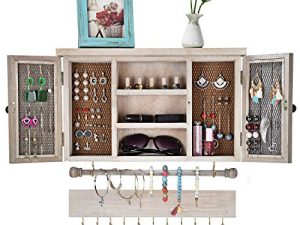 X-cosrack Rustic Hanging Jewelry Organizer