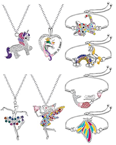 Hicdaw 5-8PCS Kids Jewelry Fairy Necklace for Girls Cute Necklaces for Teen Girls Jewelry Bracelet for Unicorn Necklaces Girls Necklace Bracelet Set Hicdaw 5-8PCS Kids Jewelry Fairy Necklace for Girls Cute Necklaces for Teen Girls Jewelry Bracelet for Unicorn Necklaces Girls Necklace Bracelet Set