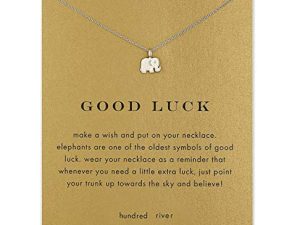 Baydurcan Friendship Anchor Compass Necklace Good Luck Elephant Pendant Chain Necklace with Message Card Gift Card