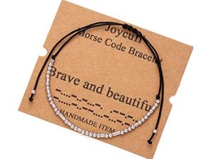 JoycuFF Morse Code Bracelets for Women Unique Funny Gifts for Girls Her Handmade Silk Wrap Jewelry