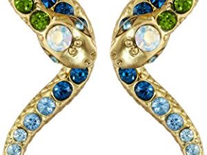 Betsey Johnson Pave Crystal Snake Front & Back Linear Earrings